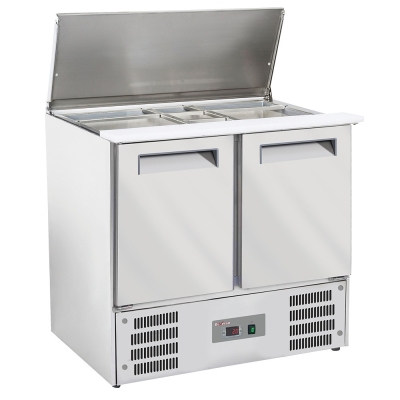 Saladette avec couvercle 2x GN1/1+3x GN 1/6-150 mm + reserve 2 portes GN 1/1 WR-SAL6-S2